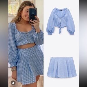 ZARA 2 piece  gingham set 4387/057